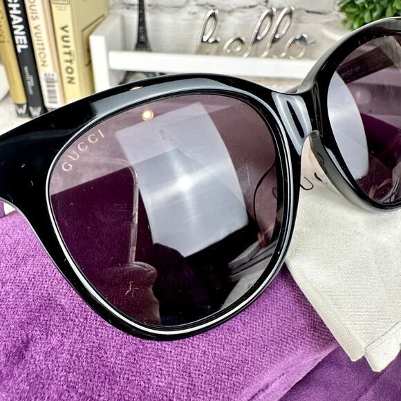 Gucci GG emblem Woman Sunglasses BRAND NEW GG0081SK 56mm Black Cat Eye frames main image 5
